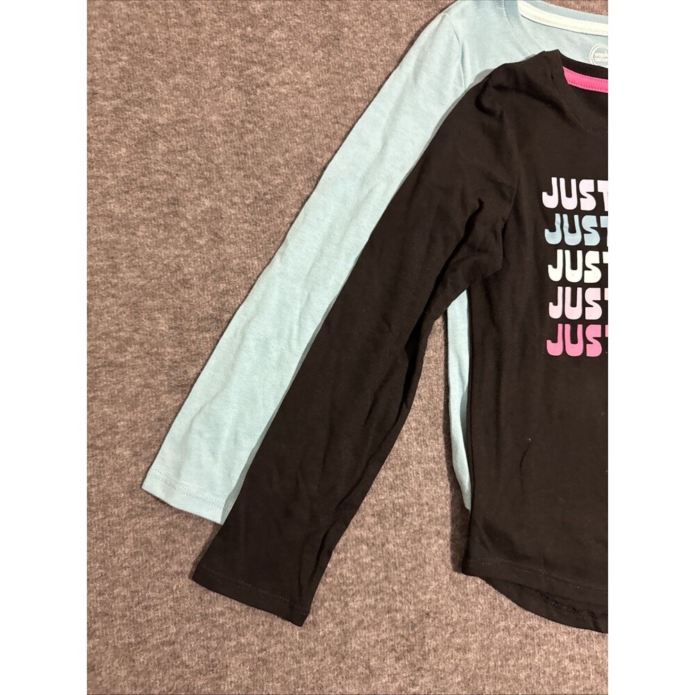Wonder Nation Girl's Long Sleeve 2 Pack Print Black Small 6-6x - Picture 2 of 6